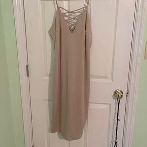 Long Tan Dress for night out